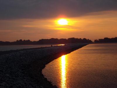 The Water Reflecting the Beautiful Sunrise